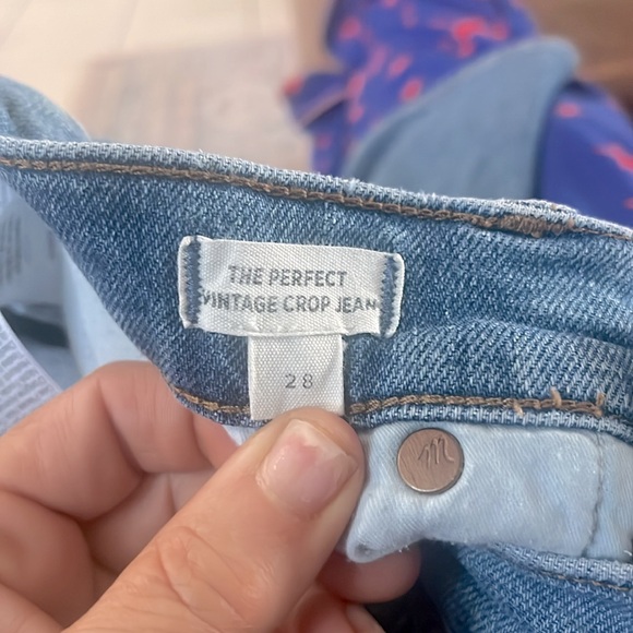 Madewell The Perfect Vintage Cropped Jean in Slightly Distressed Wash Size 28 - Picture 5 of 6